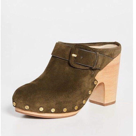 Veronica Beard Chocolate Brown Suede Clogs - Picture 2 of 6